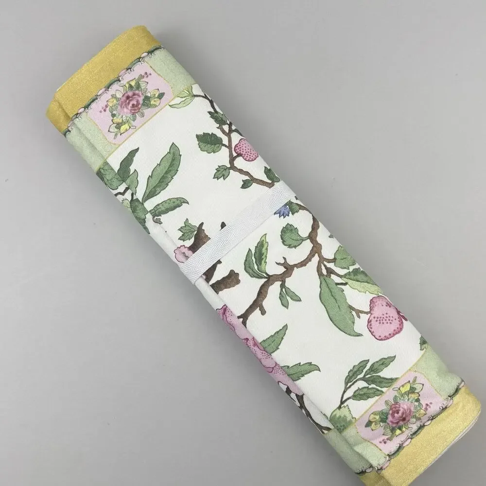 Williams Sonoma Canton Rose Table Runner 16x108 Floral Cotton Spring Decor NEW
